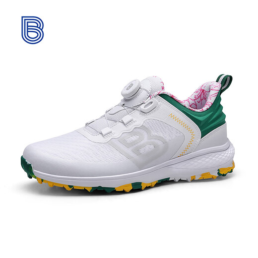 Birdie大师赛系列网布高尔夫球男鞋透气防泼水科技软底高尔夫球鞋 白绿 41