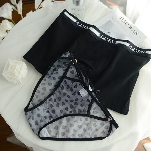 Opeodly Chinese Saint Valentin Couple sous-vêtements un mâle et une femme en dentelle sexy coton pantalon boxeur respirant 6628 couple un mâle et une femme m femelle l