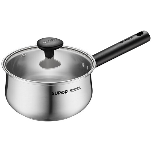 Supor thickened 304 stainless steel milk pot small baby food supplement pot baby uncoated milk pot induction cooker gas universal upgraded thickened bottom milk pot 18cm