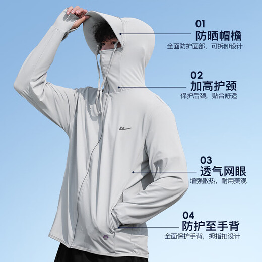 Pull back sun protection clothing for men, outdoor anti-UV fishing clothing, ultra-thin ice silk quick-drying skin clothing jacket for men