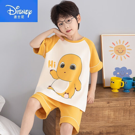Disney Boys Pyjamas printemps et été coton pur Nezha 2025 Nouveaux shorts à manches courtes Boys minces pour enfants à domicile Children-691 175 L Taille (recommandée 160-165)