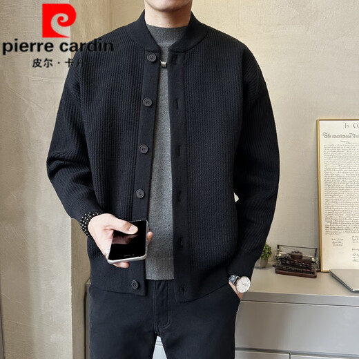 
Pierre cardin knitted sweater jacket men's spring and autumn style 2025 new style handsome baseball collar casual cardigan sweater cardigan brown 2XL