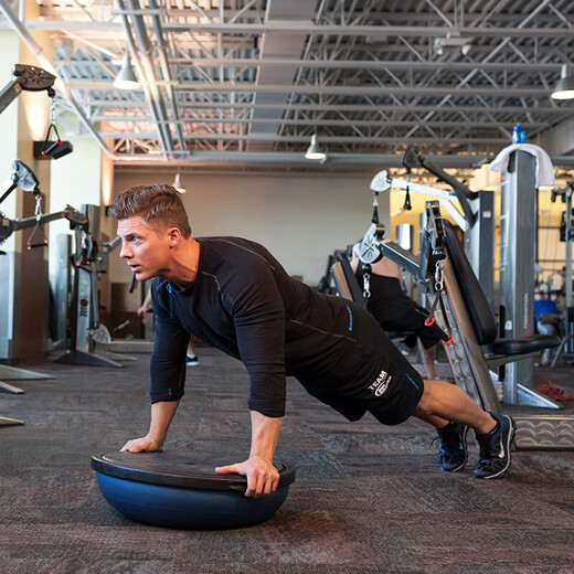 Shantou Lincun Limei thickened wave speed ball semicircular balance ball running yoga Pilates home training fitness yoga studio massage blue glossy yoga studio same diameter 58cm more yoga ball sizes