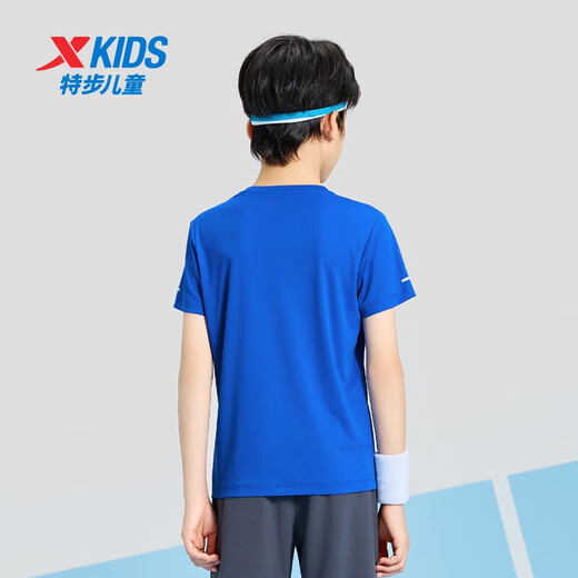 XTEP (XTEP) Kinder im Sommer mit kurzärztem Sweater für kurze T-Medium-Größe von Kindern mit atmungsaktivem und komfortables Sport und gelegentlichem T-Shirt Royal Blue [9215] 165 cm