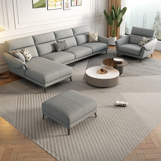 Disney tissu canapé italien léger luxe de luxe et de lin appartements dans une combinaison multi-personnes en rangée à rangs mobiliers de salon Soft Row Y753 # 3,1 mètres plus d'un siège [coton et lin] vers le bas + éponge
