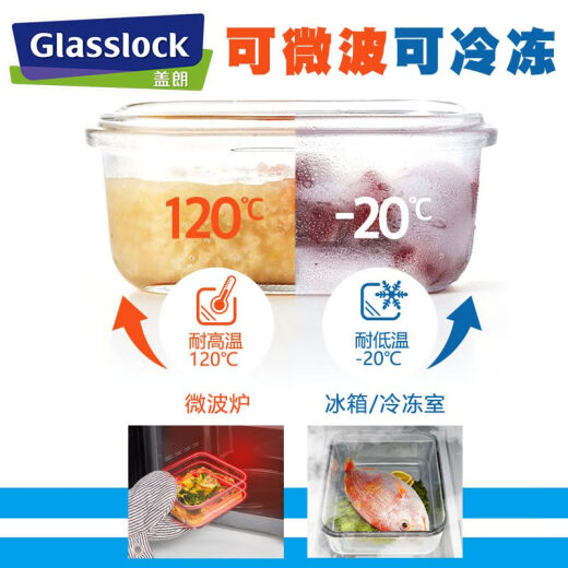 Caja de frescura de vidrio, horno microondas con tazón sellado resistente al calor, juego portátil de bolsa de aislamiento, 695 ml*2 piezas para la mesa de la bolsa de arroz