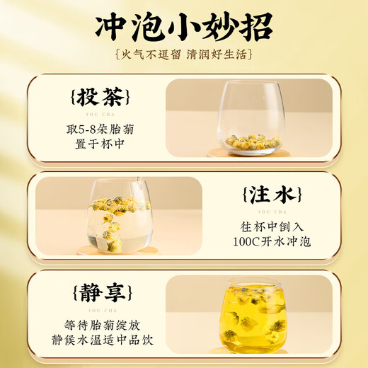 Tongrentang (TRT) Thé chrysanthème fœtal sans fumée de soufre et aucun additif ne peut être utilisé comme chrysanthemum wolfberry casa trempi