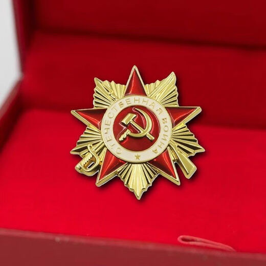 Dragon Girl Soviet Patriotic Medal First Class Retro Five-Pointed Star Brooch Brooch Medal Student School Bag Decoration Gift Soviet Badge-Gold A21-203