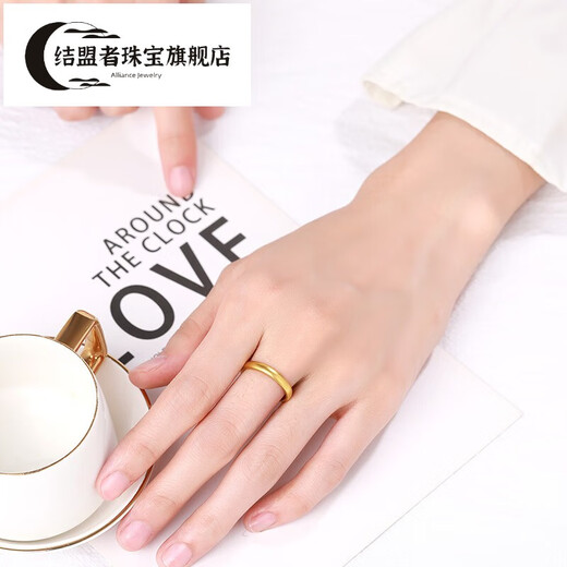 Allies inherit ancient gold ring solid ring solid gold 999 couple style ring ring wedding ring gift No. 22 gold weight 4.75 grams