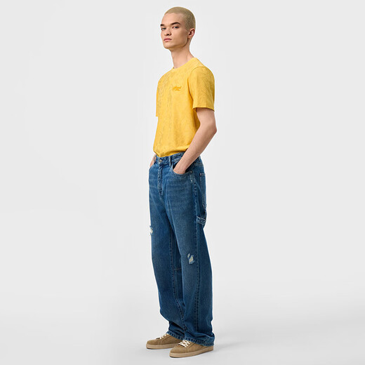 VJC [gleicher Stil für die Theke] 2025 Frühlings- und Sommer -Herren -Modekontrast Polo -Hemd Trendy Pendler B25BA1048 Yellow 2xl /54