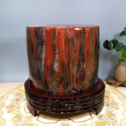Moyun auténtico Xinjiang Natural Wood Wood Fossil Jade Jade Silicada Madera Cruda Piedra creada Decoración del hogar chino Piedra Ornamental Orange Rojo No. 695 2280