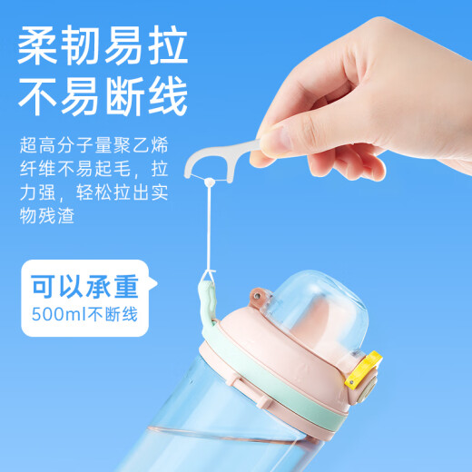可孚 牙线棒超细圆线细滑牙线盒成人儿童剔牙签清洁家庭装 10盒500支