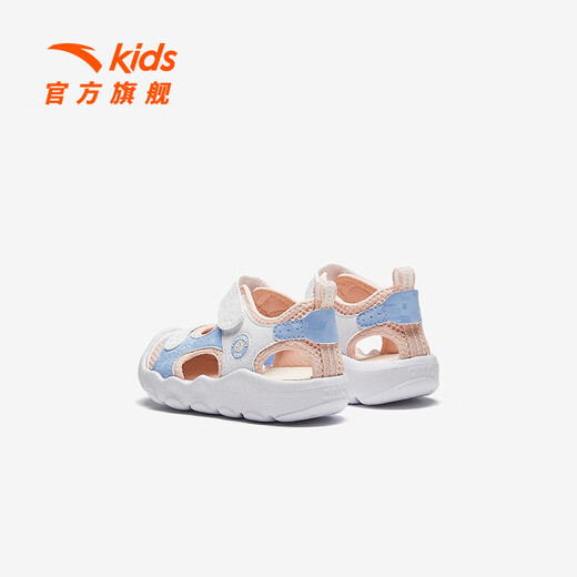 ANTA Children's Sandals Baby Shoes 2025 Summer New Velcro Toe Anti-collision Soft Elastic Beach Shoes Women Pink/ANTA White/Danube Blue-2 20
