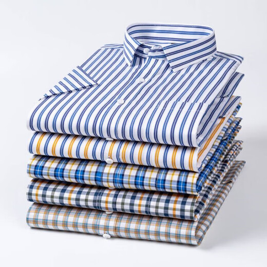 
[Cotton Daddy Suit] High-end Summer Shirt Men's Short Sleeve Middle-aged and Young Loose Casual Shirts Fashionable and Versatile F983 2XL 42