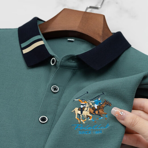 Uni Qlo Summer Clothing Fual Men's Short Funded Fot Fort с вышитой воротничкой на свободной хлопковой рубашке Polo 9901 Khaki M [Предлагается 90-110JIN [JIN равно 0,5 кг]]]]