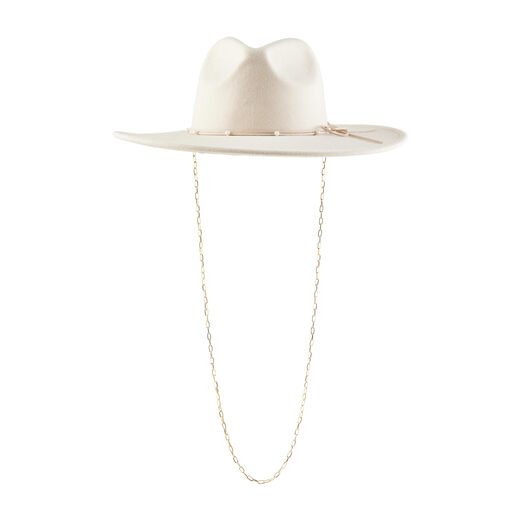 Mud Pie Women's Chain Fedora Hat Ivory, Ivory, One Size Ivory One Size