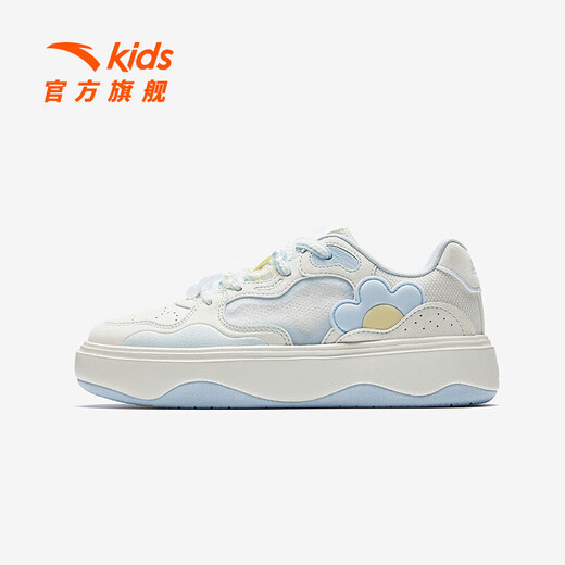Anta-Kinder-Turnschuhe Mädchenschuhe 2025 Sommer Neues Produkt Souffle Campus White Schuhe Low Top Board Schuhe Elfenbein Weiß/gefrorener Blau-1 39