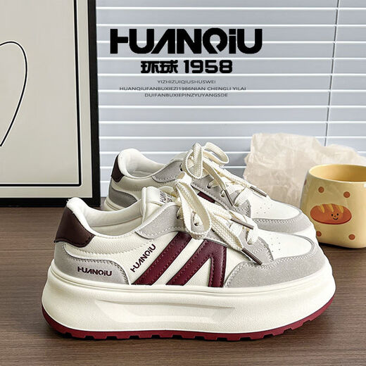 Global Hot 2025 Frühlings- und Sommer-INS Trendy White Schuhe für Frauen vielseitige Studenten Campus Stil modische dick-lockige Höhenhöhe, Freizeitschuhe