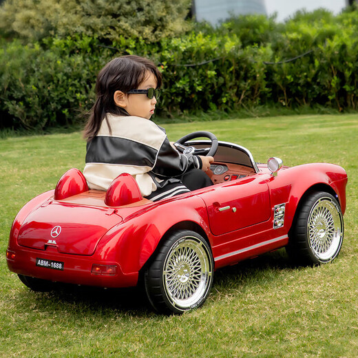 Kangshuai Aibeimei children's electric car, four-wheeled, can be made into a human, with remote control, can be driven, a toddler toy car, 1-5 years old, electric car for children, standard white, hard seat + remote control + 12V4A + trunk