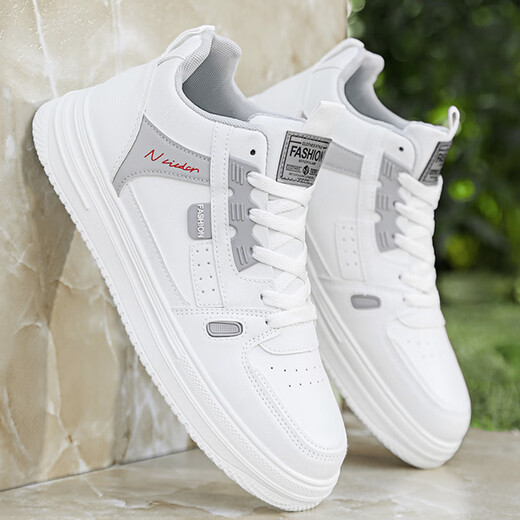 AJOM light luxury men's shoes, new fashion board shoes, men's summer trendy casual shoes, men's Air Force No. 1 aj comfortable white shoes, 9910 white gray 42