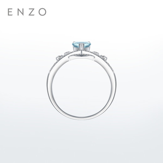 ENZO 18K gold aquamarine diamond crown ring for women EZV7274 No. 13