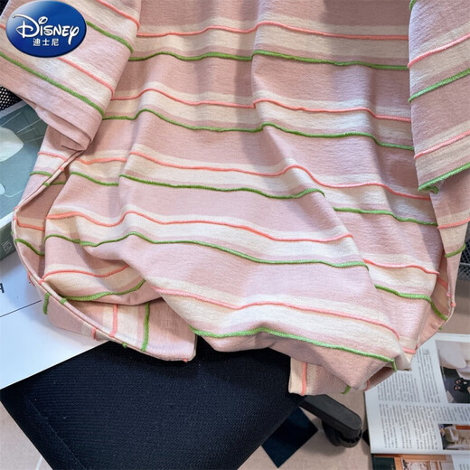Disney Girls T-shirt pour enfants à manches courtes Summer Summer de taille moyenne Été Nou nouveau coréen T-shirt lâche et à la mode 6636 # Abricot rose Petites fleurs à rayures 160 Hauteur 150-160cm90jin [Jin est égal à 0,5 kg]
