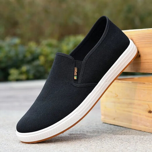 Changxiang Huili [9893 people collect] New authentic old Beijing cloth shoes for men with one-foot wear-resistant non-slip lazy shoes Spring and autumn high-frequency craftsmanship-black 39