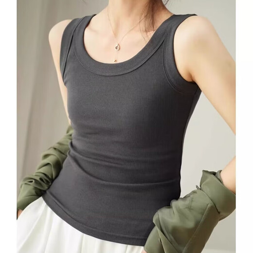 Neue Sommer -Baumwoll -ärmellose Weste für Frauen, die ein Basishemd mit schlankem Fit und vielseitigem Hosenträgerinnen -Frauen -Outfit Z Yuren 1050 White 2xl tragen