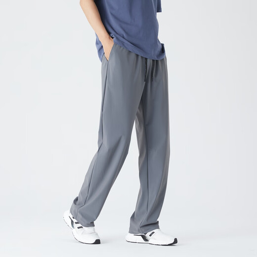 Pantalones rectos de seda de hielo de hielo deportes hombres sueltos para hombres pantalones transpirables de patinaje