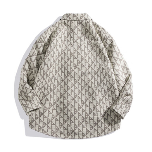 PEACEBIRD Men's Casual Shirt Winter Outerwear Plaid Shirt Trendy Fashionable Comfortable Men's Top Trendy Khaki 1 (Loose) M