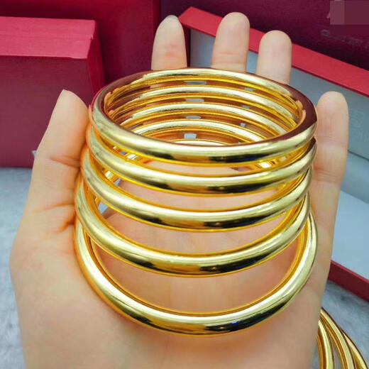 KZD999 pure sand gold jewelry, ancient method inheritance bracelet, non-fading sand gold country trend element circle bracelet for women, 3N ancient method inheritance bracelet, 58 circles, Lao Fengxiang quality