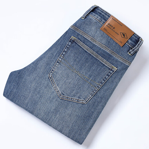 
Bosch Fort; BOS B Extended Jeans Men's Loose Straight Pants Retro Washed High Elastic Evergrande Business Leisure Trousers Counter Style Blue Regular 15619 29