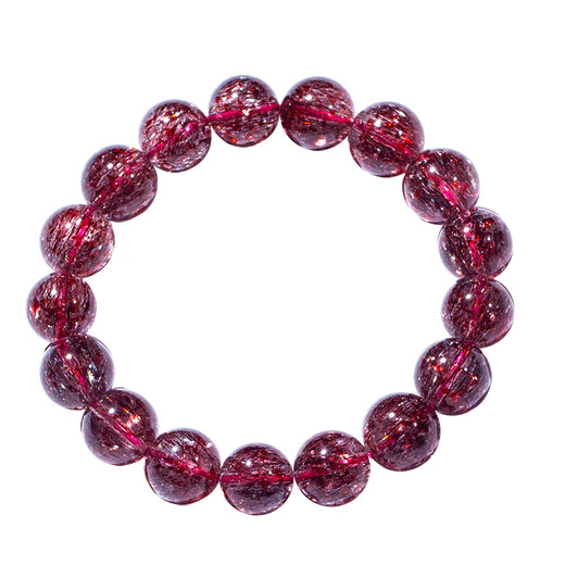 Ouyuan Natural Red Gold Strawberry Crystal Bracelet Super Seven Flower Crystal Women's Shining Diamond Blue Moonlight Tanzanite Tourmaline Strawberry Crystal Bracelet 6mm