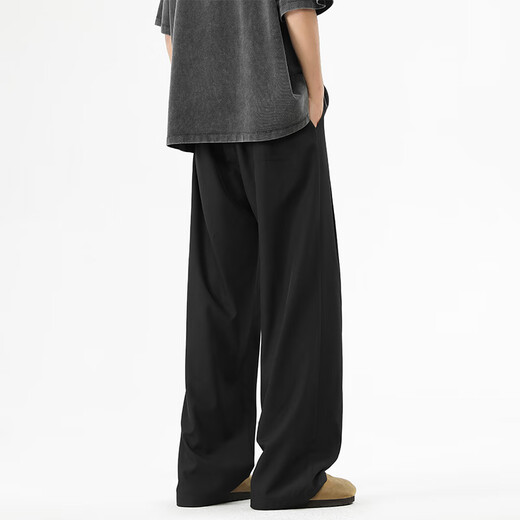Maybeyond Anzughose Herren Sommersport-Weithöhe mit heterosexuellen Hose losen lässige Hose Herren MA89 Black 3xl