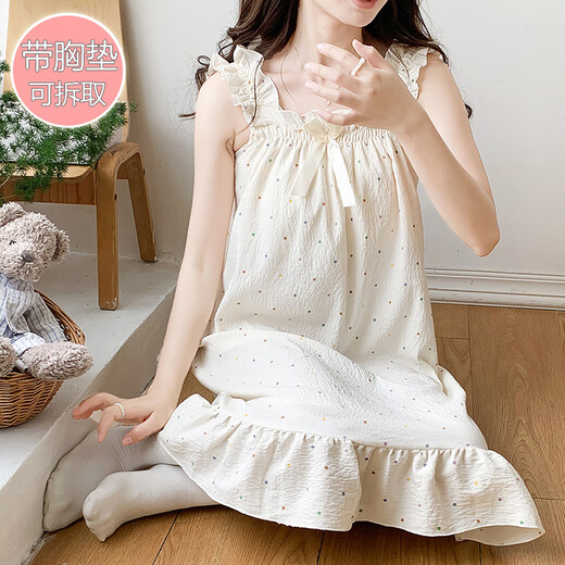 S.SOFEA Summer Sweet Sweet Taptled Pajamas eslingas Cachón de cofre de cofre removible de longitud media suelta Ropa para el hogar YQM6623# PINK 175 L