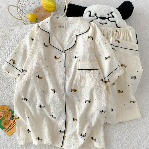 S.Sofea yunduo Cotton Sweet mignon pyjamas Set Les vêtements de maison à manches courtes peuvent être usés en plein air guangzhou treize lignes nyx-9902 # xingxing kt cat 185 xxl