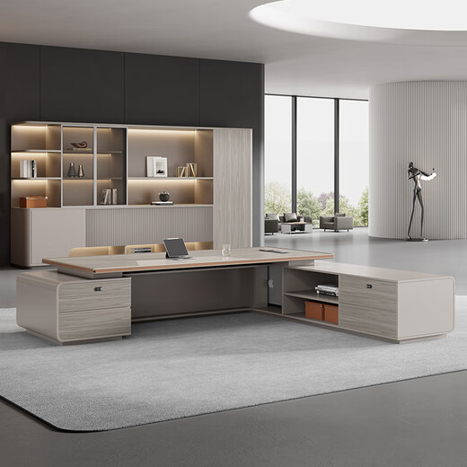 Zhiyi Boss Desk Simple Modern Tables and Chairs New Chinese Style Executive Desk Single President Desk Manager Commercial Office Furniture 2.6 Meter Luxury Boss Desk