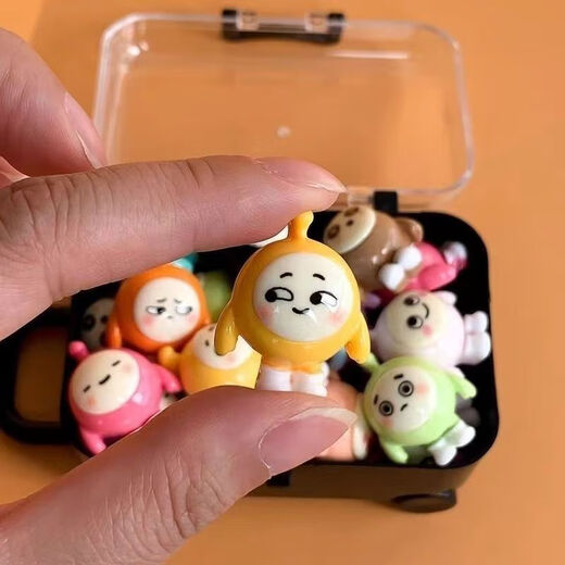 Telic [1575 pieces sold in 30 days] Mini suitcase luminous egg zi party children's house play toys internet celebrity set [13 exquisite egg zi set] + travel box