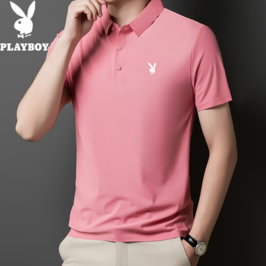 花花公子（PLAYBOY）2025新款夏季短袖POLO衫男冰丝无痕免烫商务休闲半袖薄款男士T恤 12358海绿 XL （125-140斤）