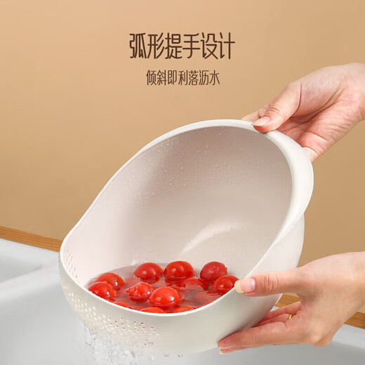 Rice washing machine, rice washing sieve, rice washing basket, fine holes that do not leak rice, kitchen household small sink basin drain basket, white 1 pack
