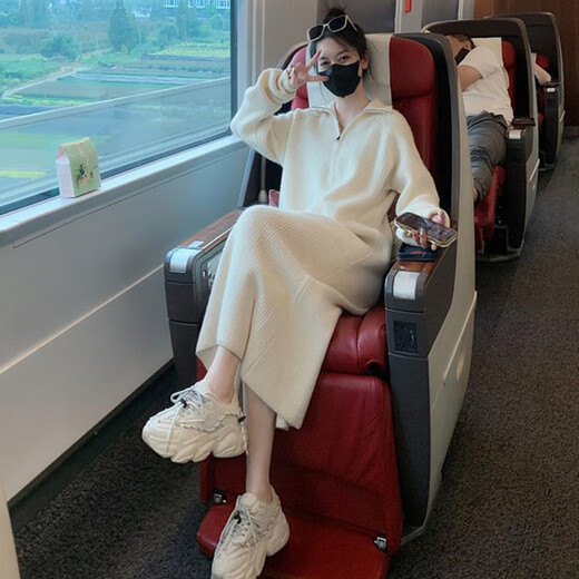 现宝莲长裙粉色针织连衣裙子女装2025流行开春装韩系穿搭一整套 【C23M6189米杏色】【小香风套装 M 45/55kg