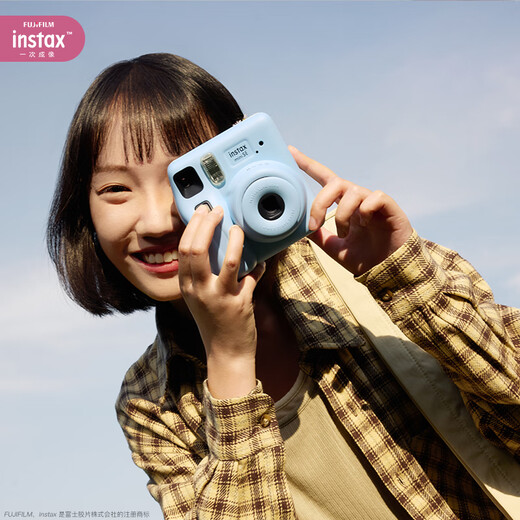 Fuji (FUJIFILM) Polaroid mini SE student model one-shot point-and-shoot camera male and female student model mini 7+/7s/7c upgraded version package includes photo paper blue beautiful freeze-frame set official standard accessory box including crystal shell photo album shoulder strap