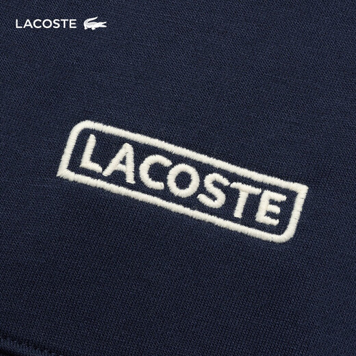 LACOSTE法国鳄鱼男装25春夏新款休闲百搭网球印花套头连帽卫衣|SH9764 166/藏青色 2XL 7