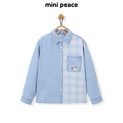 Minipeace PeaceRebird Children's Cloding Boys Shirt Facaf1381 Denim Hell Blue 110