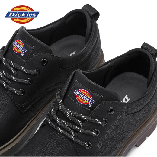 Dickies Herren -Freizeitschuhe Arbeitskleidung Business Lederschuhe Herren lässig Retro Britische Arbeitspeakschuhe schwarz 44