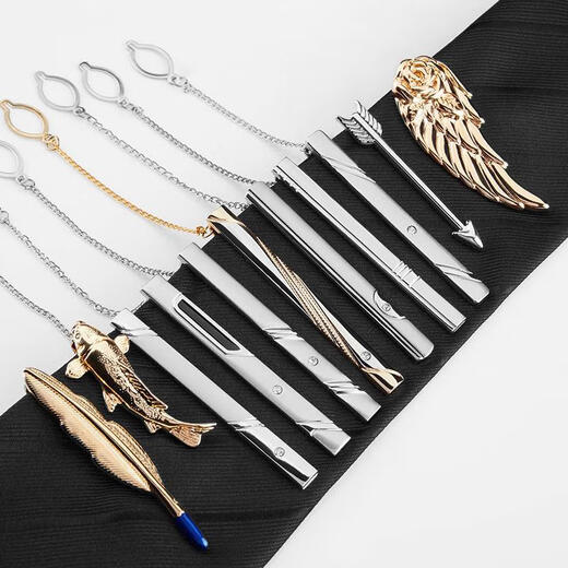 Él Jiagong Tie Clip Business Formal Wear Formal Simple Tie Buckle Men and Women's Professional Versión coreana Seguridad Gold y collar de plata L0603 Plata