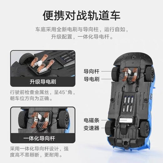 Jingsen children's double remote control track racing toy boy set large track electric four-wheel drive birthday gift track racing 7.2 meters electric remote control 2 cars 10 electric brushes