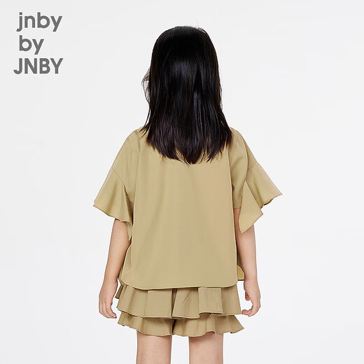 Jnby by JNBY Jiangnan Buyi children's short-sleeved shirt A-type loose summer girls 1P4211750 269/green khaki 100 cm