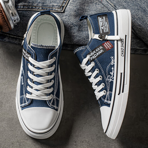 Changxiang Huili Leinwandschuhe Herren Sommer atmungsaktive Schuhe Vielseitige Studentin Klassische Stoffschuhe Sport lässig Stoffschuhe Leichte weiche Sohle Schuhe RF-G08 Blau 42
