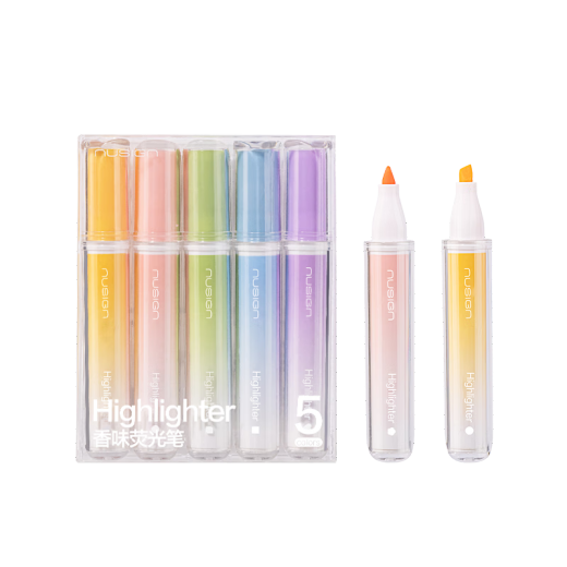 Deli (deli) Newse fragrance highlighter Student stationery exam review key manual painting colorful color system mixed color 5 pieces/box NS718